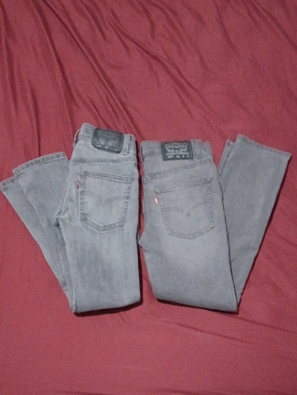 Bundle Of 2 Levi's 512 Slim Taper Fit Grey Jeans For Boys Size 10